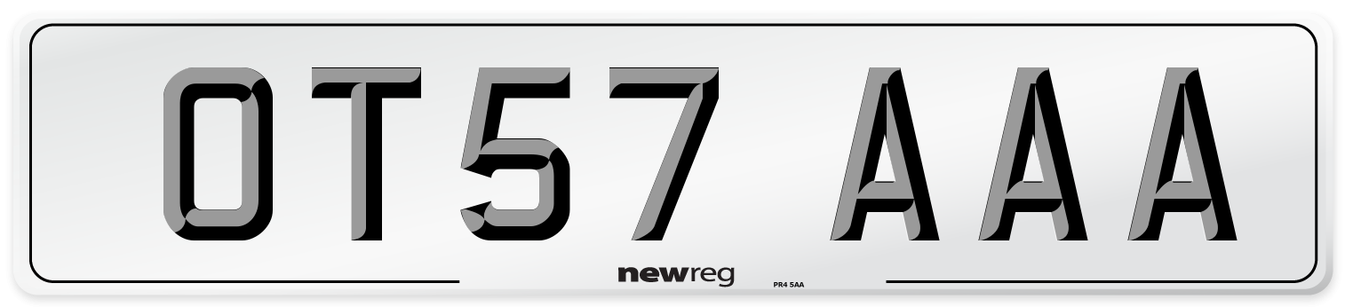 OT57 AAA Number Plate from New Reg